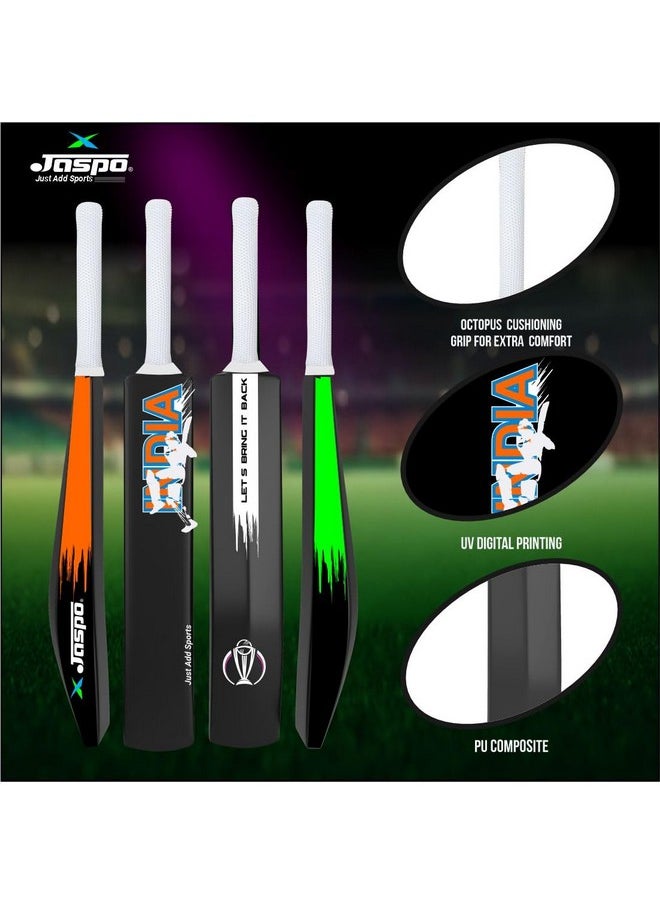 Jaspo Revive (World Cup Edition) Tennis Plastic Cricket Bat -Durable and Ideal for All Age Groups Boys Girls Kids and Adults (Revive (bat only))