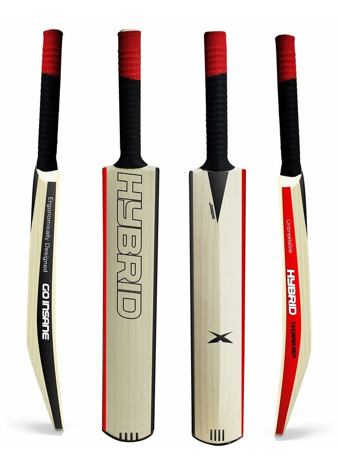 Jaspo Hybrid Plastic Cricket Bat (PU Filled Inside) Composite Hard Plastic Bat Suitable for Soft Cricket Ball Recommended for Kids/Junior/Senior/Boys/Girls - Made in India (Size-5 (BAT ONLY))