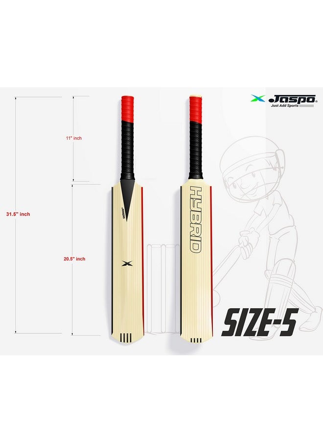 Jaspo Hybrid Plastic Cricket Bat (PU Filled Inside) Composite Hard Plastic Bat Suitable for Soft Cricket Ball Recommended for Kids/Junior/Senior/Boys/Girls - Made in India (Size-5 (BAT ONLY))