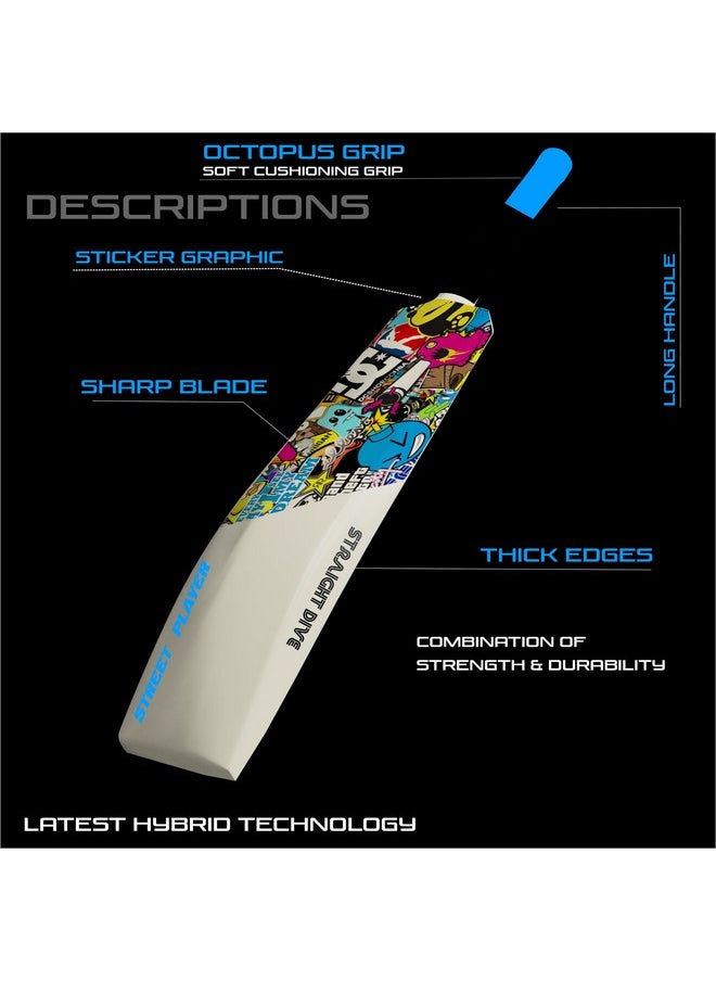 Jaspo Plastic Cricket Full Size Bat (34” X 4.5” inch) for All Age Groups (Warriors Bat)