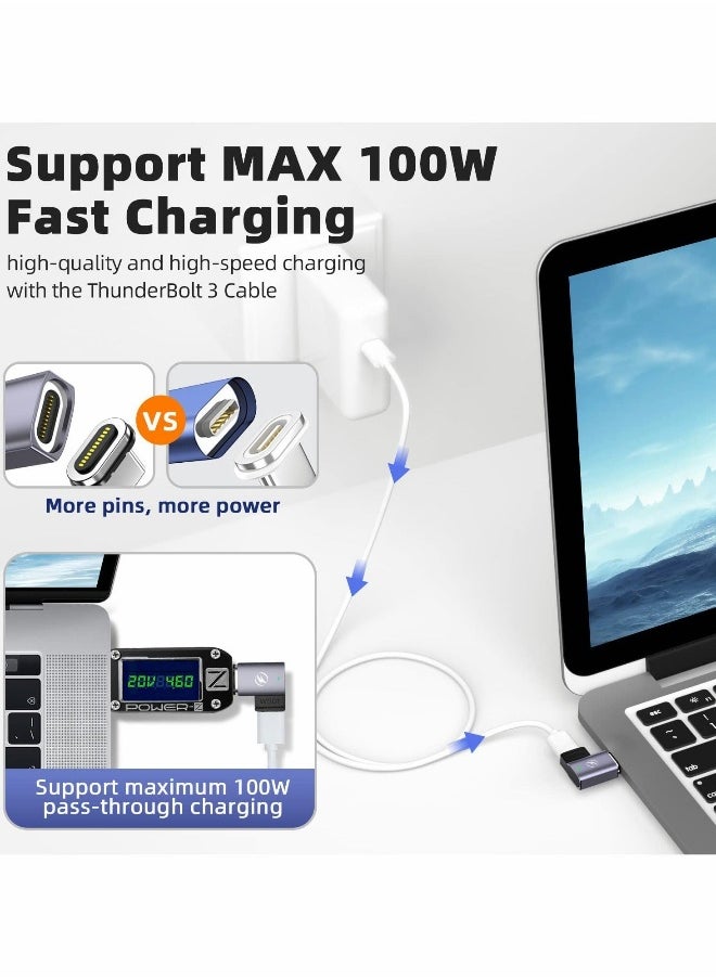 USB C Magnetic Adapter 2 Pack Magnetic USB C Adapter 11Pins PD 100w Charge USB2.0 480Mbps Data Transfer Compatible with MacBook Pro Air USB C Laptop Devices