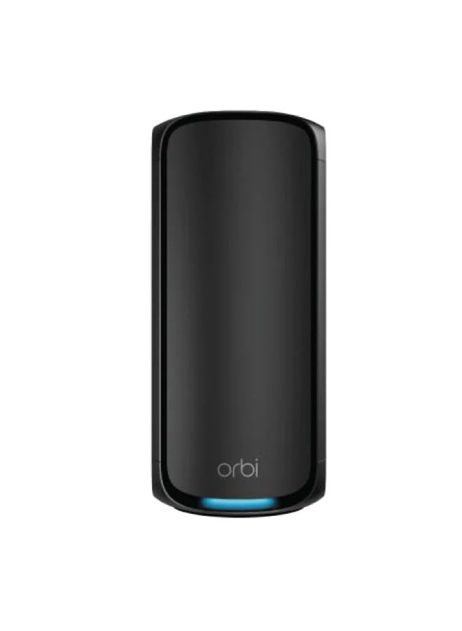 ORBI 970 SERIES QUAD-BAND WIFI 7 MESH ADD-ON SATELLITE - Works with Existing 970 Series Mesh System or Router - Adds Coverage up to 3,300 sq. ft. - BE27000 802.11be – Satellite Black