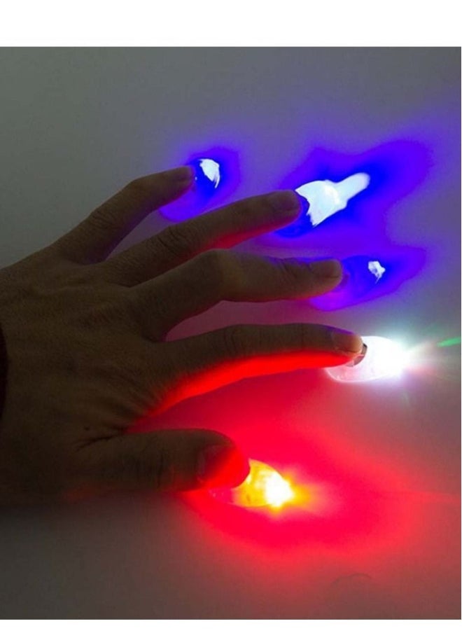 LED Finger Lamp Thumbs Light Magic up Trick Fake Prank Toy Tool Up Toys Stage Show Perform 10 Pieces Blue