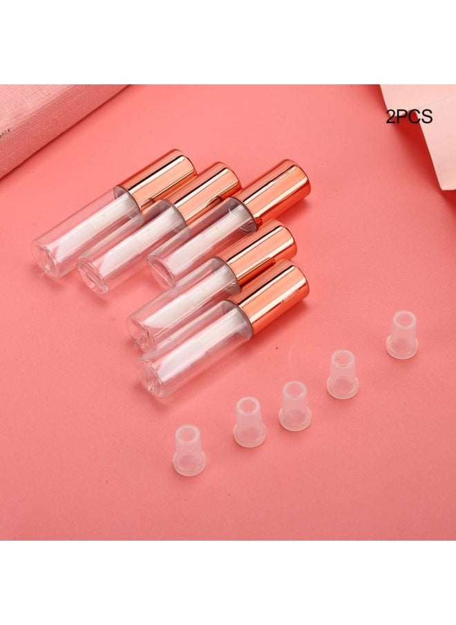 10pcs 1.2ml Mini Lip Gloss Tubes Bulk with Wand and Stopper Empty Plastic Lipstick Bottles Lip Gloss Container Cosmetic Supplies for Lipstick Samples DIY or Go out Use((Rose Gold)