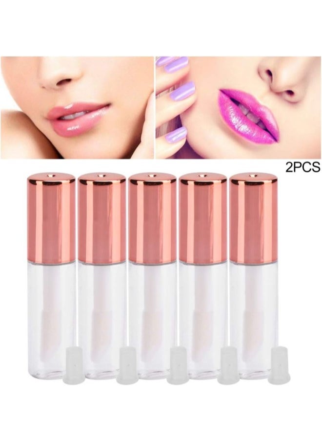 10pcs 1.2ml Mini Lip Gloss Tubes Bulk with Wand and Stopper Empty Plastic Lipstick Bottles Lip Gloss Container Cosmetic Supplies for Lipstick Samples DIY or Go out Use((Rose Gold)