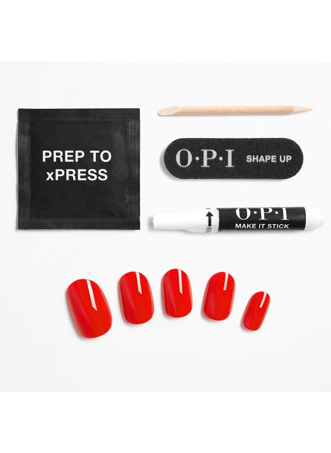 OPI xPRESS/ON Press on Nails | Short Round Light Solid Nail Art Press On Nails | With Nail Glue | Long Lasting, Reusable, Non-damaging