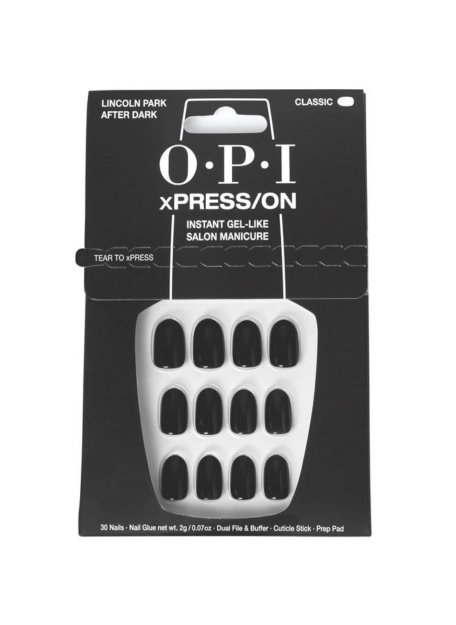 OPI xPRESS/ON Lincoln Park After Dark | Dark Purple Short Round Press On Nails | With Nail Glue | Long Lasting, Reusable, Non-damaging