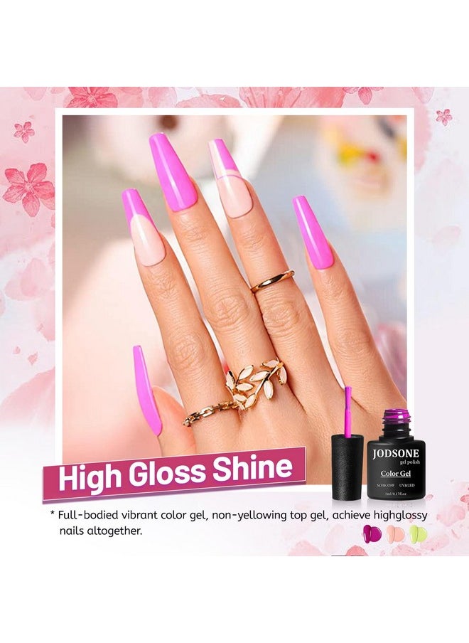 JODSONE 20 Color Vibrant and High Shine Gel Nail Polish Kit with 3 PCS Base Coat and Matte and Glossy Top Coat