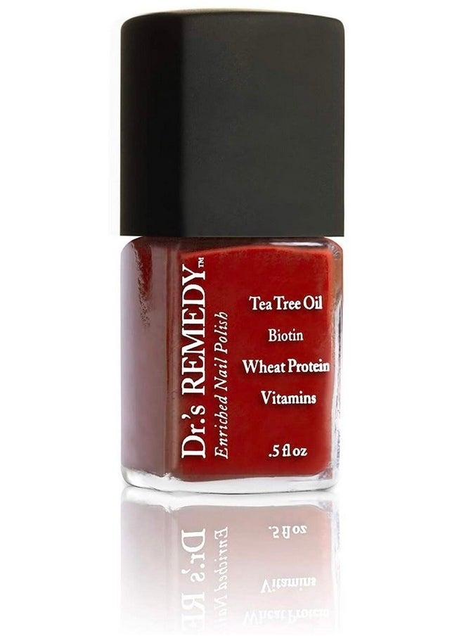 Dr’s Remedy Nail Polish, All Natural Enriched Nail Strengthener Non Toxic and Organic - RESCUE Red