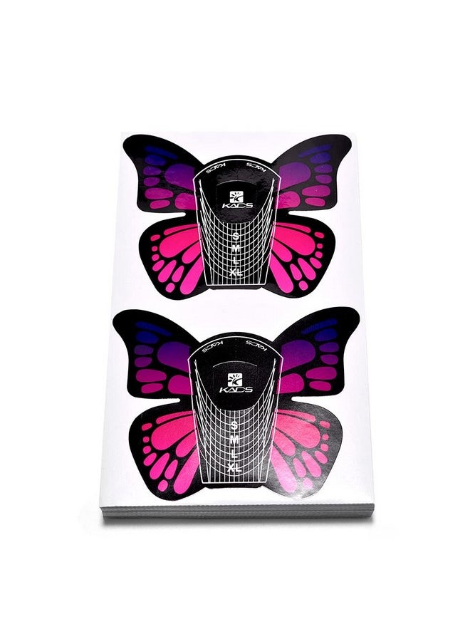 Rolabling Nail Forms Tips Extension Guide Sticker Nail Art Butterfly Sticker Gel/Acrylic Nail Polish 100 pcs (Size-1)