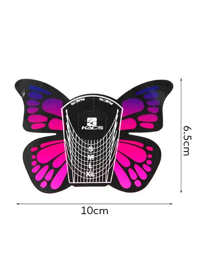 Rolabling Nail Forms Tips Extension Guide Sticker Nail Art Butterfly Sticker Gel/Acrylic Nail Polish 100 pcs (Size-1)