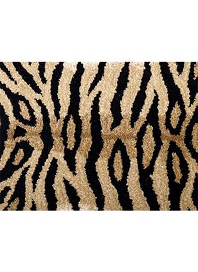 Exotic India Pure Wool Faux Tiger-Skin Yogic Asana Rug Pure Wool - 121 Knots Per Sq. Inch Multipurpose Mat Suitable for Living Room Bedroom Dining Room Floor Mat