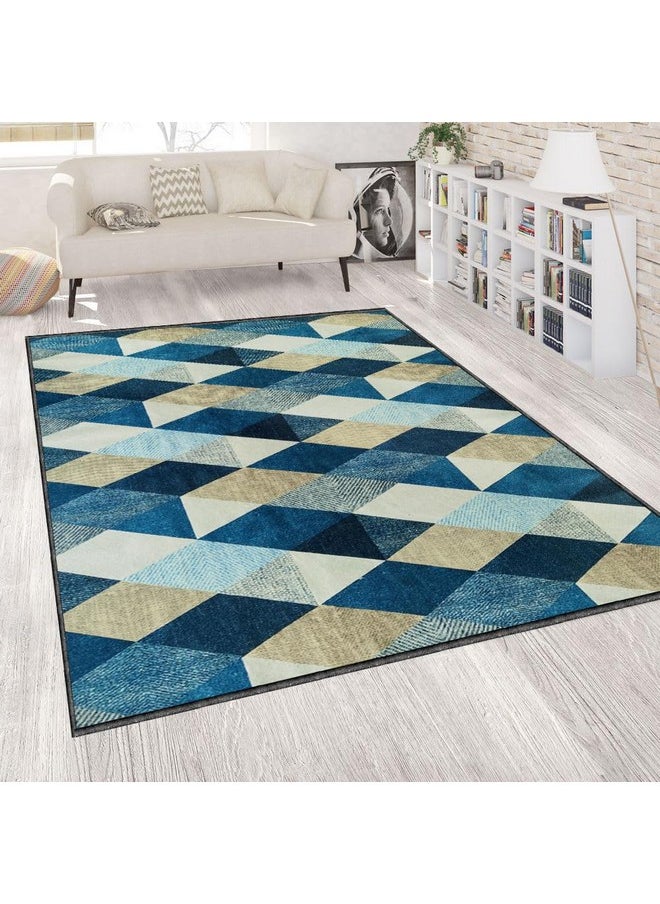 BSB HOME 3 x 5 Feet 3D Jet Multi Printed 3D Jet Vintage Persian Carpet/Rug/Runner and Carpets for Bedroom/Living Area/Home and Offices with Anti Slip Backing (3ft x 5 ft)