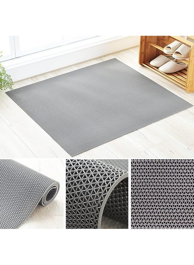 TIB Anti Skid & Multipurpose PVC Rubber Mat for Floor, Swimming Pool Mat, Shower Mat, Carpet, Rainmat, Bathroom Mat, Waterproof Entrance Doormat, Grey, 2X5 Feet