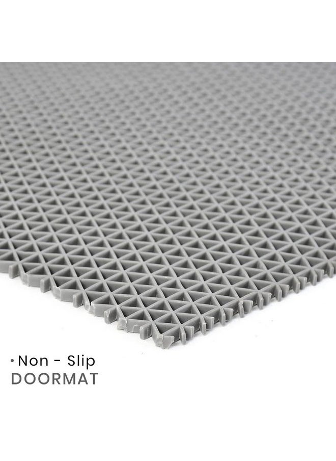 Yellow Weaves Anti Skid Multipurpose PVC Rubber Mat for Floor, Bathroom, Swimming Pool, Kitchen, Indoors, Outdoors | Color - Grey | Waterproof Entrance Doormat, Rain Jali Mat (2x5 Feet)