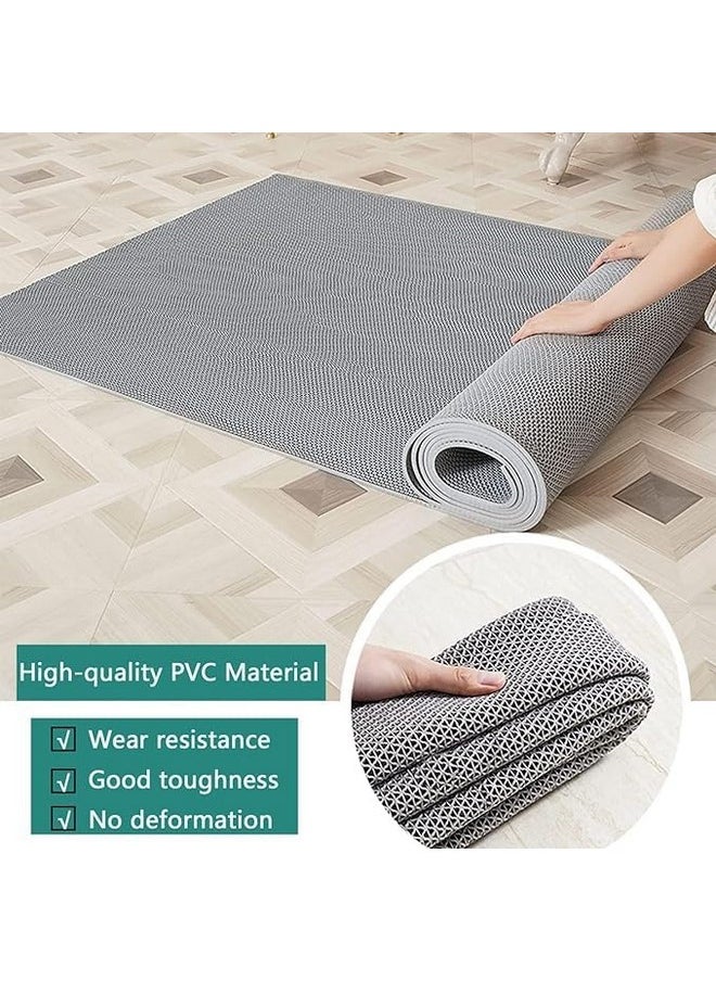 TIB Anti Skid & Multipurpose PVC Rubber Mat for Floor, Swimming Pool Mat, Shower Mat, Carpet, Rainmat, Bathroom Mat, Waterproof Entrance Doormat, Grey, 2X3 Feet