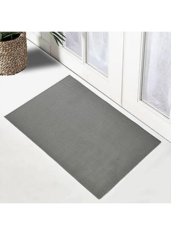 Yellow Weaves Anti Skid Multipurpose PVC Rubber Mat for Floor, Bathroom, Swimming Pool, Kitchen, Indoors, Outdoors | Color - Grey | Waterproof Entrance Doormat, Rain Jali Mat (2x2 Feet)