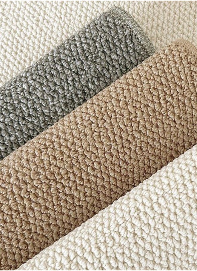 Jute Area Rug Minimalist Thickened Washable Large Carpet Soft Anti-slip Big Rugs for Living Room Bedroom 50*80cm Brown