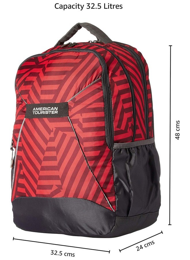 American Tourister 32.5 Ltrs Large Size Standard Backpack (Amt Mist Sch Bag03 Red), Dark Red