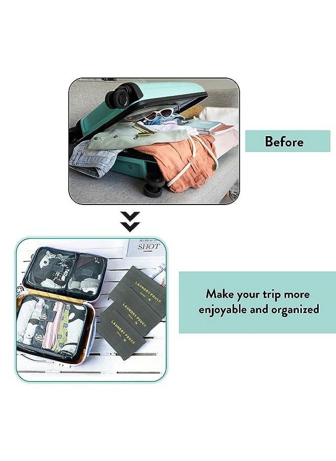 Styleys Polyester Set Of 6 Packing Cubes Travel Organizer Bag (Navy Blue_S1037), 30 CM