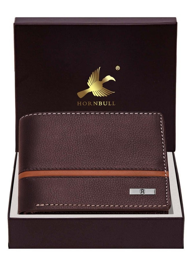 HORNBULL Denial Brown Leather Wallet for Men | Wallets Men with RFID Blocking | Mens Wallet Leather