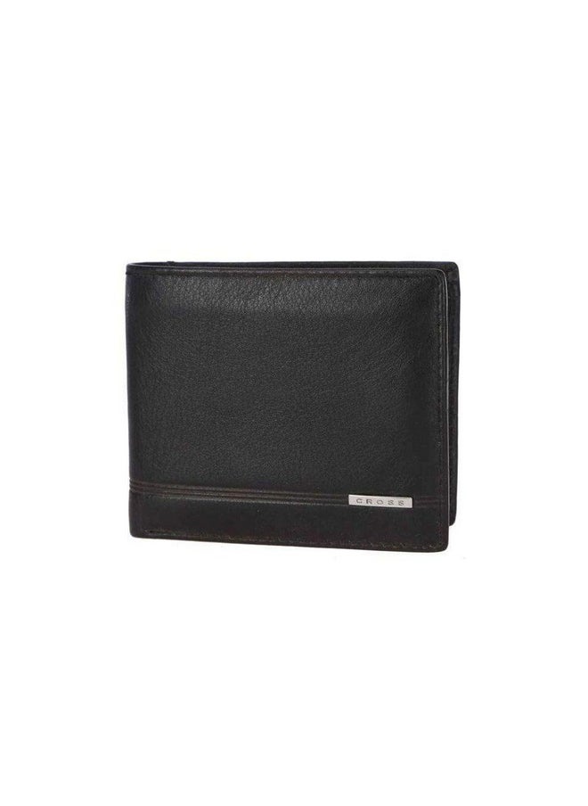 CROSS Leather, Mens Black Color Custom Prime Bi-Fold Coin Wallet, Free Size (Ac078444-1)