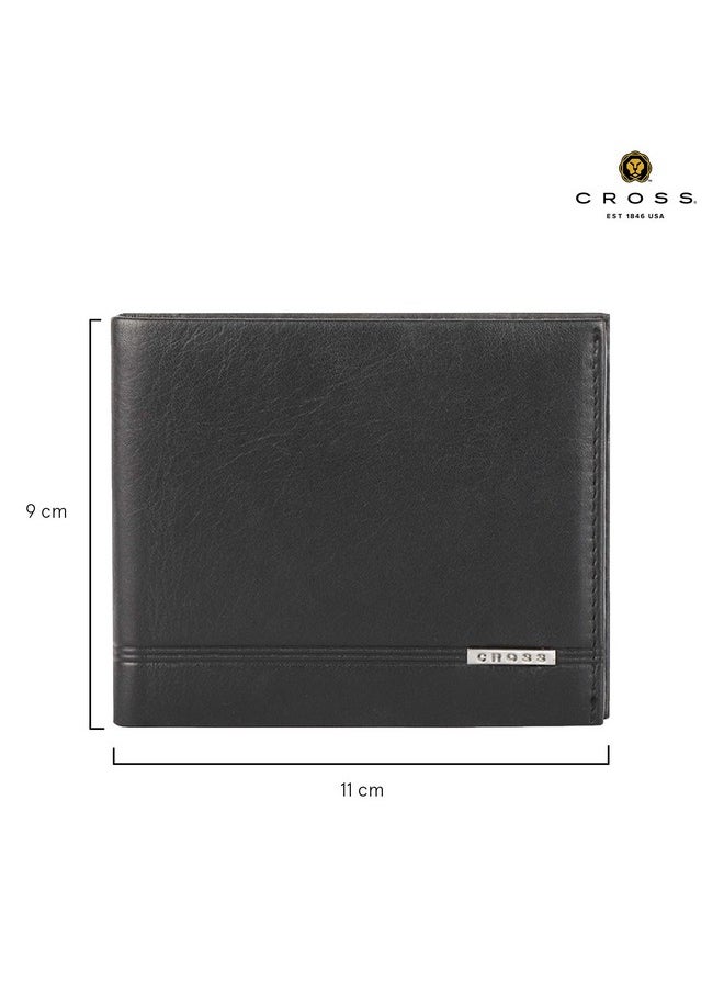 Cross Black Men's Wallet Stylish Genuine Leather Wallets for Men Latest Gents Purse with Card Holder Compartment (AC018121B)