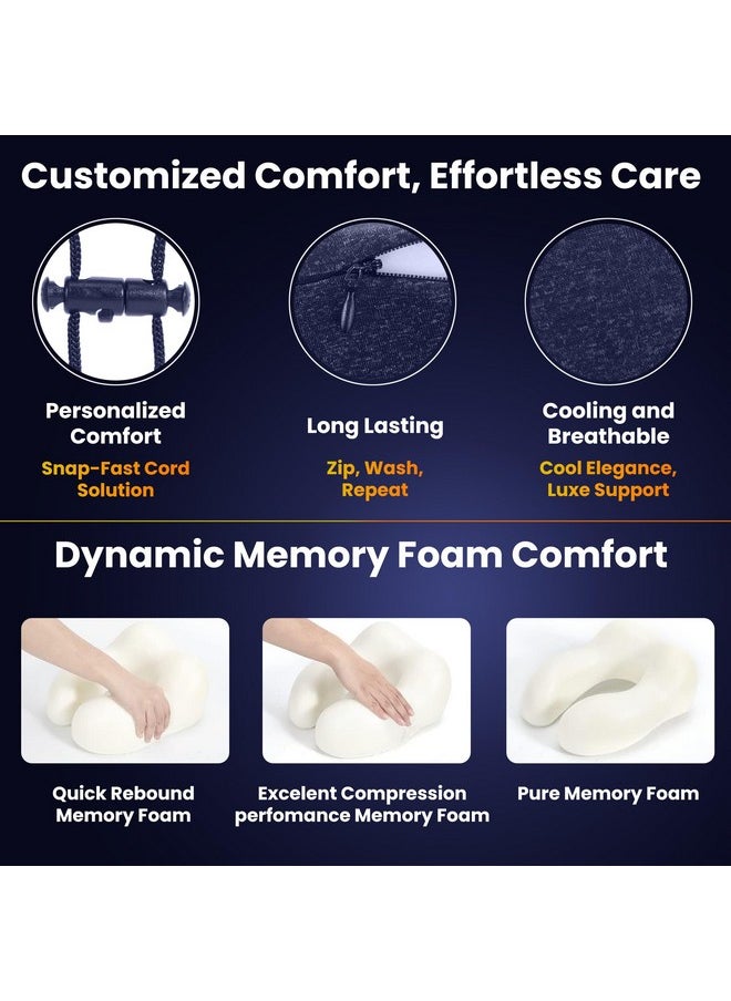 Dr Trust Usa Travel Neck Rest Pillow For Airplanes, Memory Foam Air Travelling Head Rest Support For Adults Flights Accessories Orthopedic Aircraft Pillow Recommended For Neck Pain -358, Black