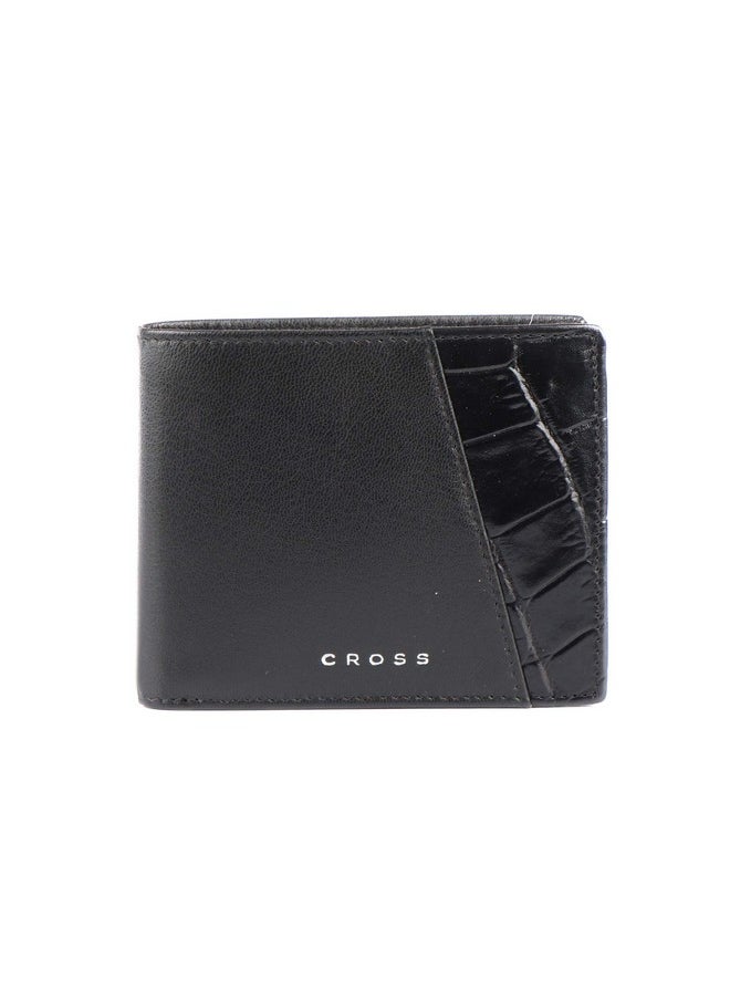 Cross Seneca Men's Leather Bi Fold Coin Wallet -Black