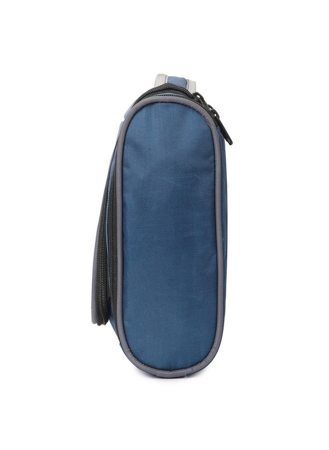 Swiss Military Toiletry Bag for Men, Women| Makeup Pouch for Travelling, Travel Organizer, Water Resistant, Premium Polyester, Multiple Compartments with Quick Access Pocket, Durable Zippers,Blue,1