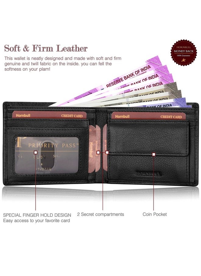 HORNBULL Mens Gift Combo Black Wallet and Belt | RFID Wallet Gift Combo for Men | Wallet for Men BW104118 (Black Wallet+Black Belt)