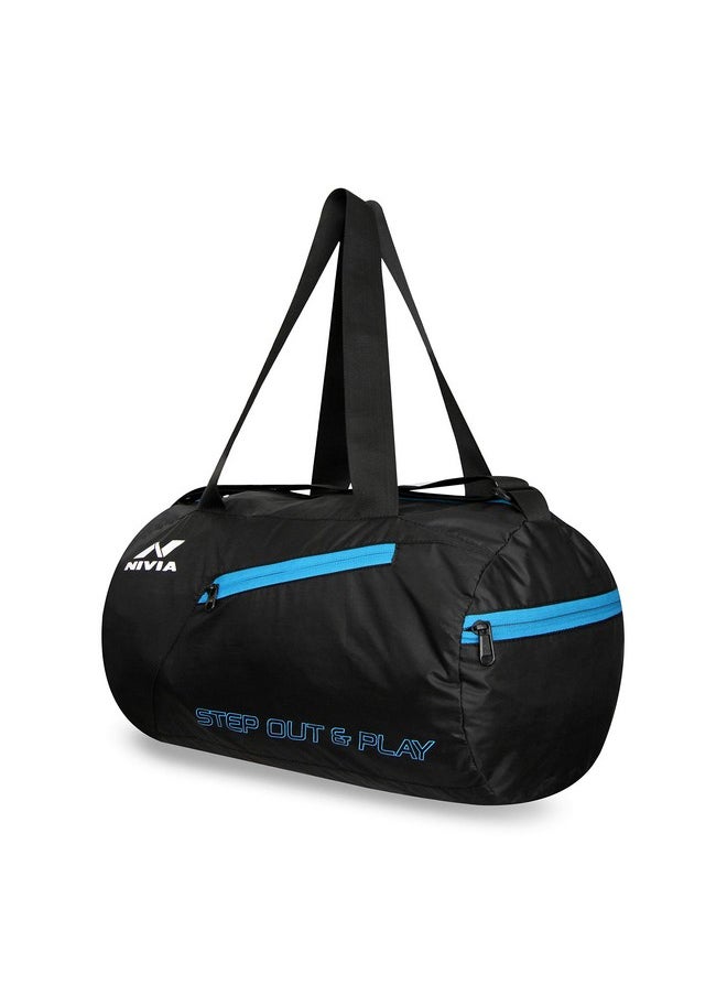 Nivia Deflate Round 01 Polyester Gym Bag/Unisex Gym Bags/Adjustable Shoulder Bag for Men/Duffle Gym Bags for Men/Carry Gym Accessories/Fitness Bag/Sports &Travel Bag/Gym kit Bag (Black)