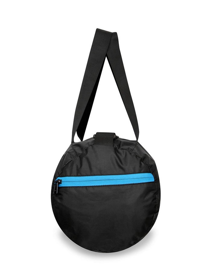 Nivia Deflate Round 01 Polyester Gym Bag/Unisex Gym Bags/Adjustable Shoulder Bag for Men/Duffle Gym Bags for Men/Carry Gym Accessories/Fitness Bag/Sports &Travel Bag/Gym kit Bag (Black)
