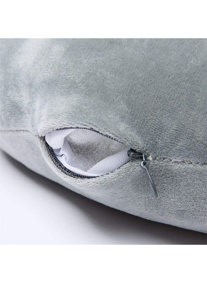 SYGA Love Travel Premium Pillow, Velvet Travel Head, Neck Adjustable Providing 360-Degree Chin Support Head Rest Pillow (Grey), Pack of 1