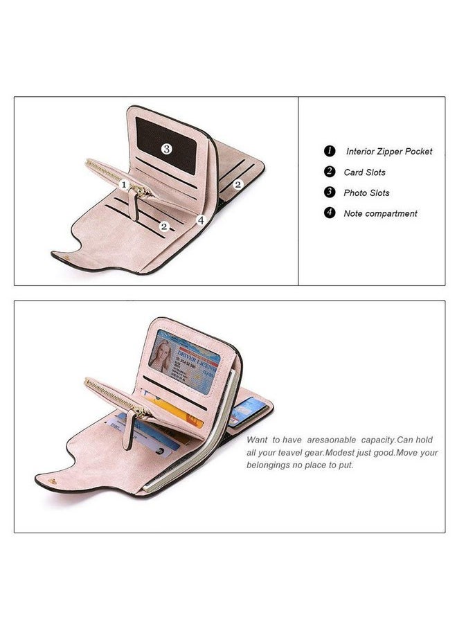 Elios Compact Soft PU Leather Ladies Small Pocket Wallet RFID Blocking | Credit Card Holder |Organizer |Purse |Wallet for Women and Girls with 6 Card Slots (Pink)