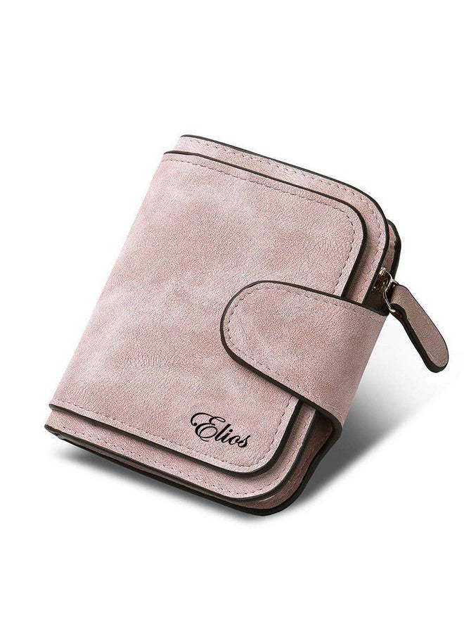 Elios Compact Soft PU Leather Ladies Small Pocket Wallet RFID Blocking | Credit Card Holder |Organizer |Purse |Wallet for Women and Girls with 6 Card Slots (Pink)