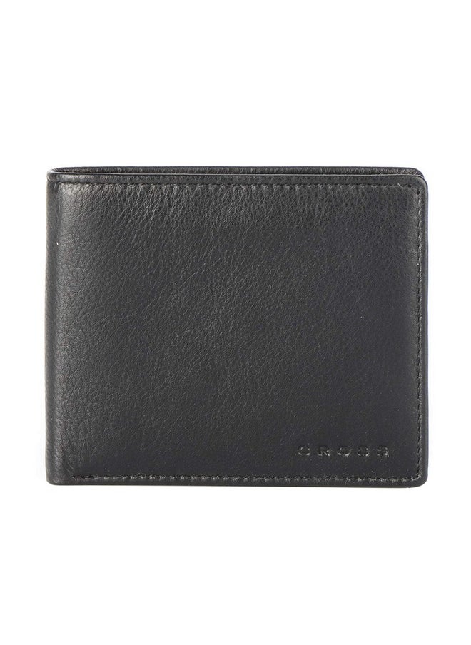 Cross Ro-Ve-Az Bi Fold Leather Men's Coin RFID Wallet AC038072 (Black & Middle Blue)