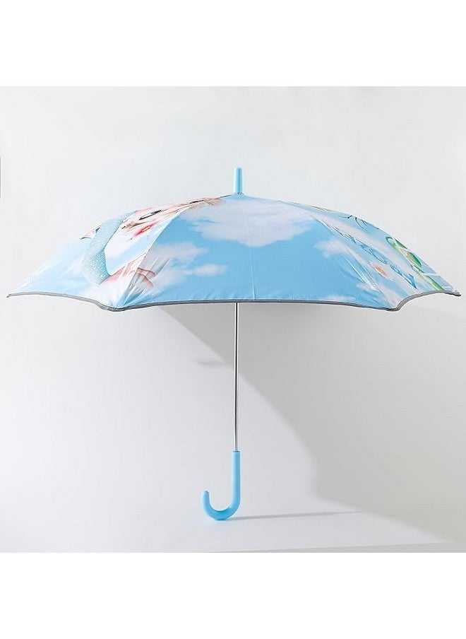 Kuber Industries Disney Frozen Print Umbrella For Kids|Automatic Umbrella For Rain (Sky Blue)