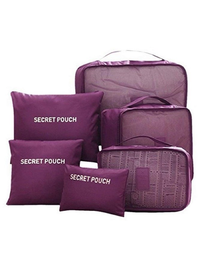 Styleys Set Of 6 Packing Cubes Travel Organizer (Maroon) (S1037) Polyester - Red