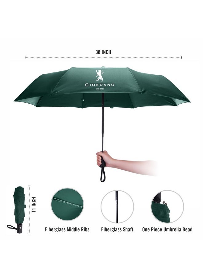 Giordano UV Protection Unisex Umbrella Use for Rain, Monsoon, Sunlight, Windproof Easy to Hold & Carry Umbrella for Men and Women | Travel Sleeve, Cover | Regular Size