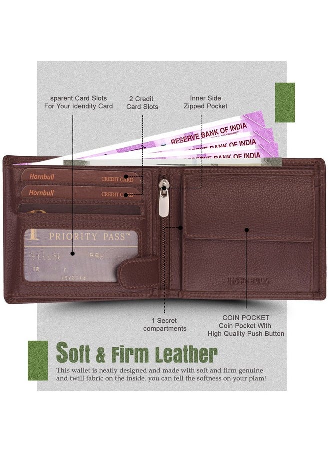 HORNBULL Men's Brown Wallet and Belt Combo | Gift Set for Men | Mens Leather Wallet | Wallets Men Leather BW69187