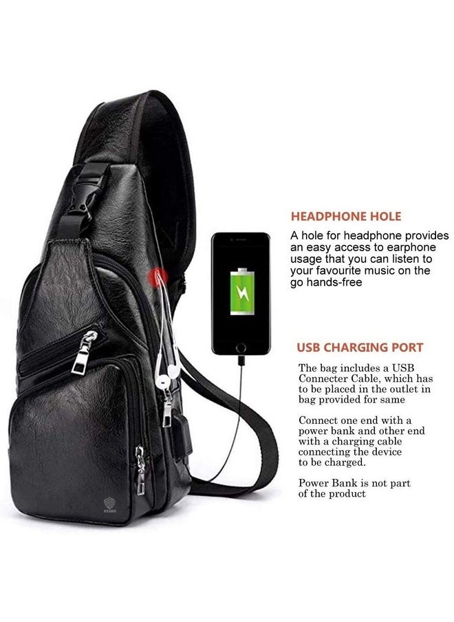 Elios Men's 25 Ltrs Sling Bag (28 Cms) Backpack(El-18-01-Black_Black)