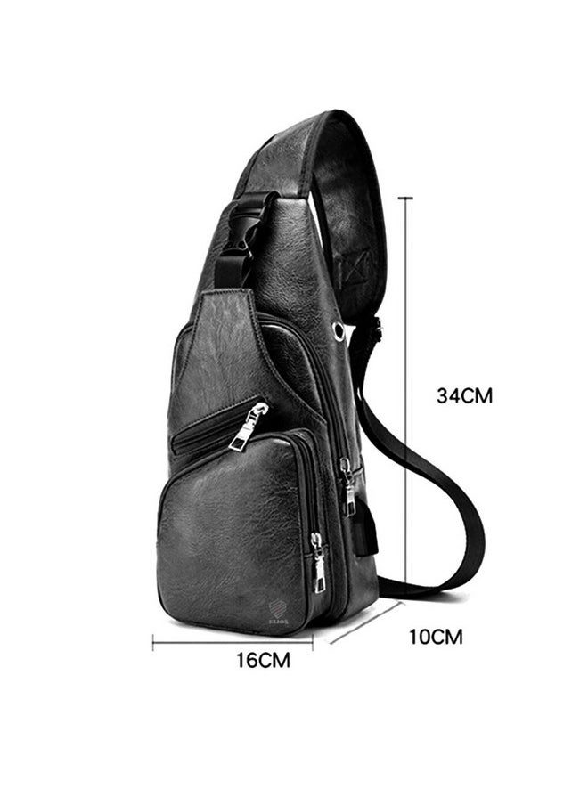 Elios Men's 25 Ltrs Sling Bag (28 Cms) Backpack(El-18-01-Black_Black)