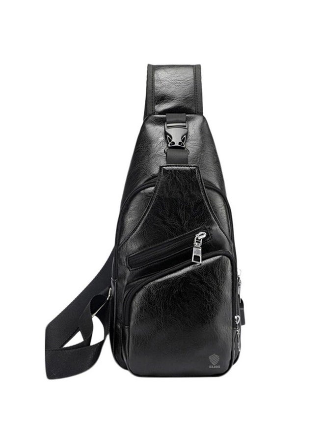 Elios Men's 25 Ltrs Sling Bag (28 Cms) Backpack(El-18-01-Black_Black)