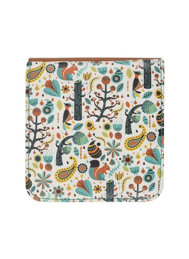 Chumbak Women's Mini Wallet |Magical Jungle Collection | Vegan Leather Square Wallet for Women | Ladies Purse with Button Lock |Pocket Friendly with Card & Currency Slots - White