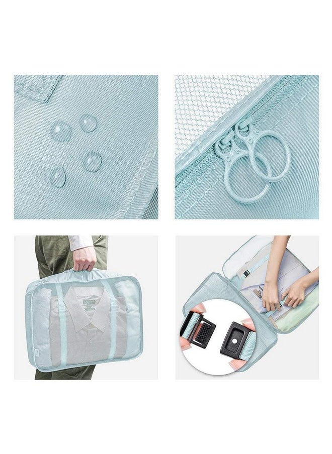 House of Quirk Polyester 7 Set Packing Cubes Luggage Packing Organizers For Travel Accessories (Light Blue), 12 Cm,27.99Cm