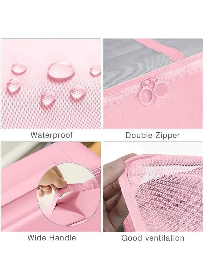 House of Quirk Polyester 9Pcs Set Travel Organizer Packing Cubes Lightweight Travel Luggage Organizers With Laundry Bag Or Toiletry Bag (Pink), 40 cm, 10 cm