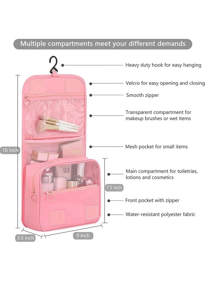 House of Quirk Polyester 9Pcs Set Travel Organizer Packing Cubes Lightweight Travel Luggage Organizers With Laundry Bag Or Toiletry Bag (Pink), 40 cm, 10 cm