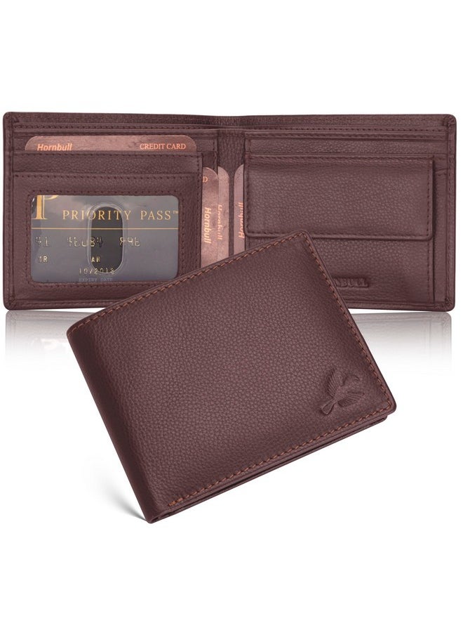 HORNBULL Maddison Men's Brown Genuine Leather Wallet | Branded Quality Wallet for Men with RFID Blocking | Mens Gift Set