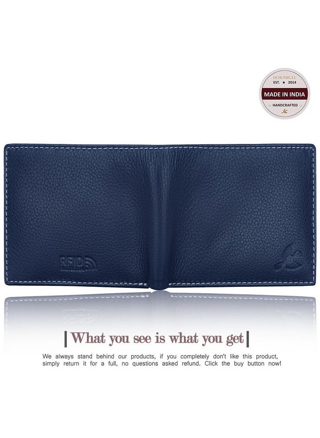 HORNBULL Maddison Mens Navy Genuine Leather Wallet | Elegant and Stylist Wallet with RFID Blocking | Gift Wallets for Men